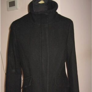 Cole Haan womens black wool blend coat size 10